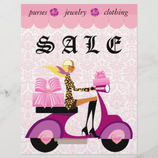 Prospectus 21,6 Cm X 24,94 Cm 232 Fashion Flyer Trottinette Femme Rose Damas Léo