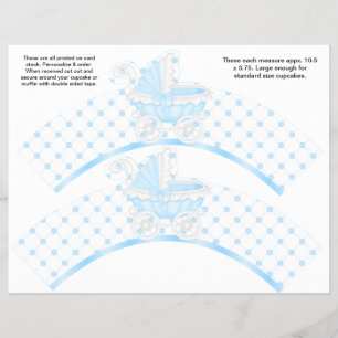 Prospectus 21,6 Cm X 24,94 Cm 2 emballages de cupcake personnalisés Bébé Carross