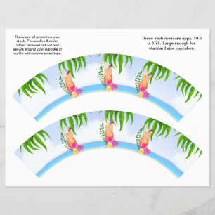 Prospectus 21,6 Cm X 24,94 Cm 2 Emballages de cupcakes personnalisés pour Luau H