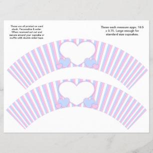 Prospectus 21,6 Cm X 24,94 Cm 2 Enveloppes personnalisées Coeurs et rayures Cupc