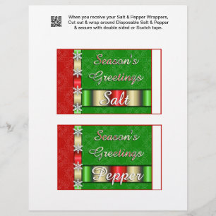 Prospectus 21,6 Cm X 24,94 Cm 2 enveloppes pour salières et poivrières de Noël