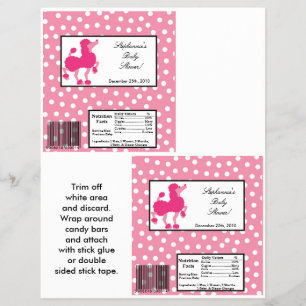 Prospectus 21,6 Cm X 24,94 Cm 2 Hershey's Large Bar Wrapper Pink Poodle Paris