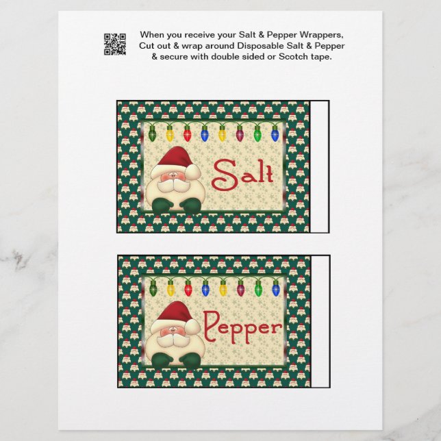 Prospectus 21,6 Cm X 24,94 Cm 2 Père Noël Sel & Poivre Shaker Wrappers (Devant)