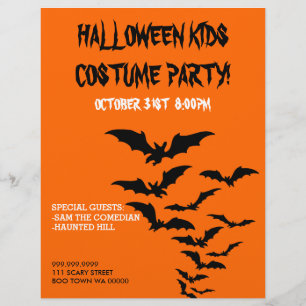Prospectus 21,6 Cm X 24,94 Cm Affiche d'annonce de fête de costume d'Halloween p
