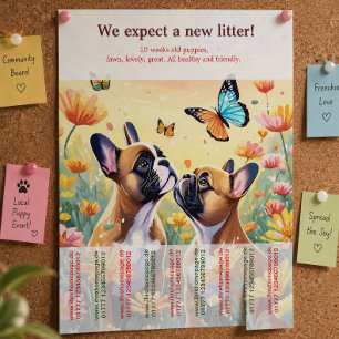Prospectus 21,6 Cm X 24,94 Cm Affiche de chiots Bouledogue Français Ripp Off