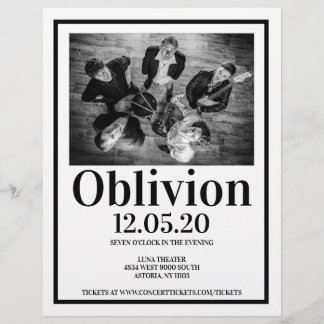 Prospectus 21,6 Cm X 24,94 Cm Affiche de concert de groupe musical