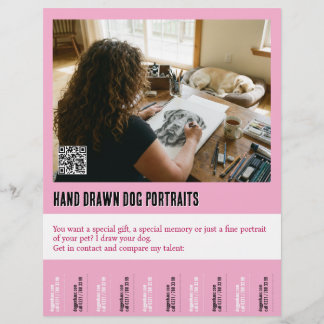 Prospectus 21,6 Cm X 24,94 Cm Affiche de dessin de portrait de chien à détacher 
