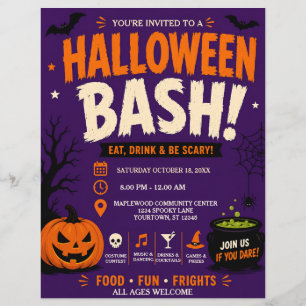 Prospectus 21,6 Cm X 24,94 Cm Affiche de fête d'Halloween