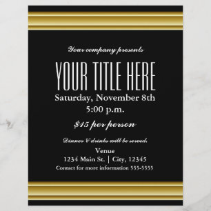 Prospectus 21,6 Cm X 24,94 Cm Affiche de flyer d'événement de glamour d'élégance