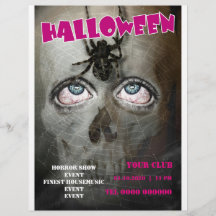 affiche de flyer halloween crâne