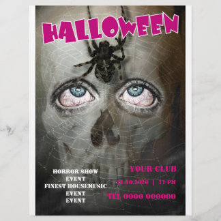 Prospectus 21,6 Cm X 24,94 Cm affiche de flyer halloween crâne