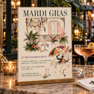 Prospectus 21,6 Cm X 24,94 Cm Affiche de la célébration de Mardi Gras à la Nouve