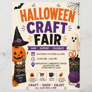 Prospectus 21,6 Cm X 24,94 Cm Affiche de la foire artisanale d'Halloween