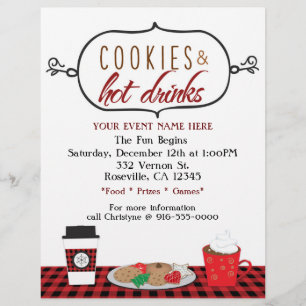 Prospectus 21,6 Cm X 24,94 Cm Affiche de l'événement de biscuits et boissons cha