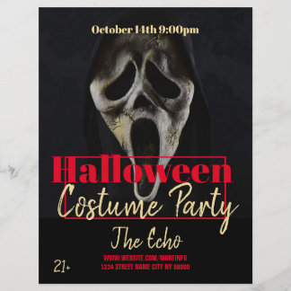 Prospectus 21,6 Cm X 24,94 Cm Affiche de l'événement de fête costumée d'Hallowee