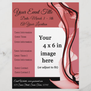 Prospectus 21,6 Cm X 24,94 Cm Affiche de l'événement multi-usage au vin rouge