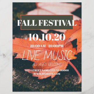 Prospectus 21,6 Cm X 24,94 Cm Affiche de prospectus du festival d'automne