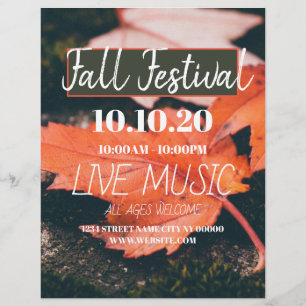 Prospectus 21,6 Cm X 24,94 Cm Affiche de prospectus du festival d'automne