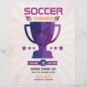 Prospectus 21,6 Cm X 24,94 Cm Affiche du tournoi de football