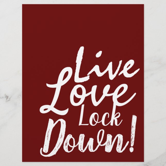 Prospectus 21,6 Cm X 24,94 Cm Affiche Live Love Lock Down! (Devant)