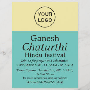 Prospectus 21,6 Cm X 24,94 Cm Ajoutez Votre Propre Logo, Hindu Event Advertising