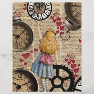 Prospectus 21,6 Cm X 24,94 Cm Alice au pays des merveilles voyageant dans le tem