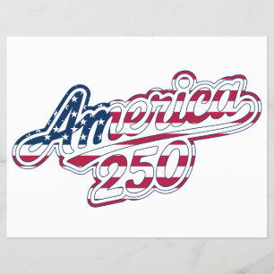 Prospectus 21,6 Cm X 24,94 Cm Amérique 250 Drapeau Script Semiquincentennial Des