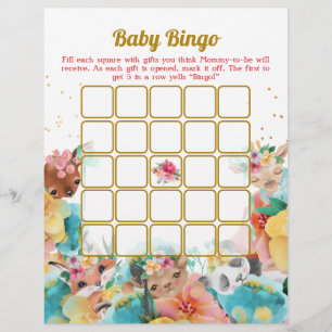 Prospectus 21,6 Cm X 24,94 Cm Animal Baby Bingo Et Nom Race Baby shower Jeu
