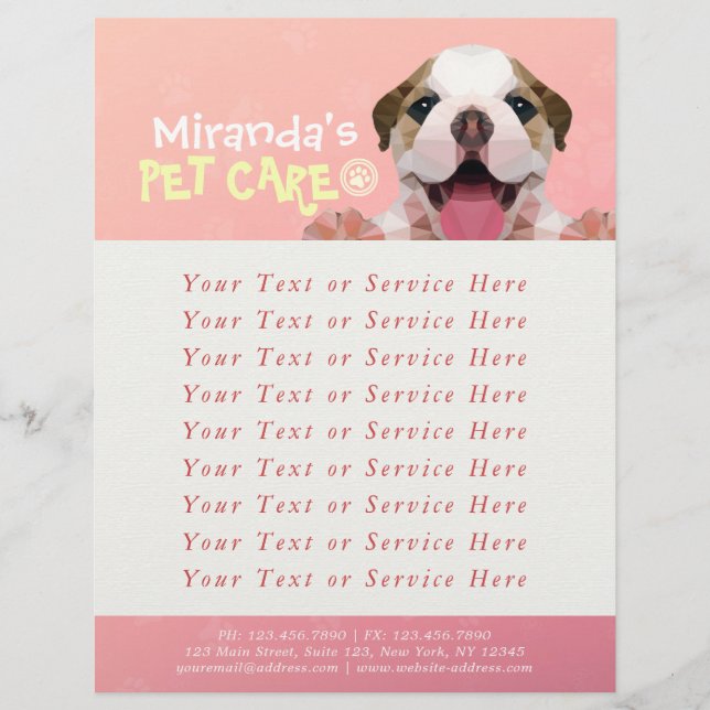 Prospectus 21,6 Cm X 24,94 Cm Animaux de compagnie assis Bain Salon Grooming Foo (Devant)