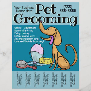 Prospectus 21,6 Cm X 24,94 Cm Animaux de compagnie Business Chien Groomer person