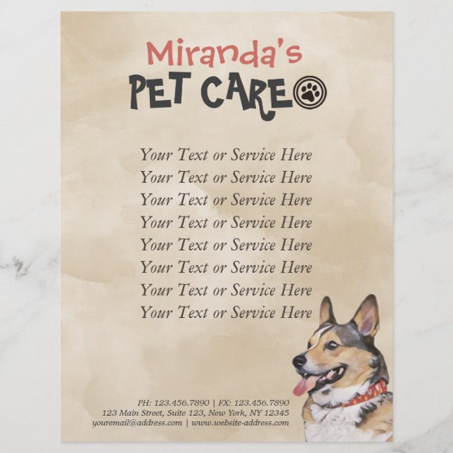 Prospectus 21,6 Cm X 24,94 Cm Animaux de compagnie Grooming assis Bain Chien Bea (Devant)