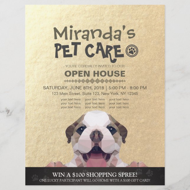 Prospectus 21,6 Cm X 24,94 Cm Animaux de compagnie Grooming Shop Animaux de comp (Devant)