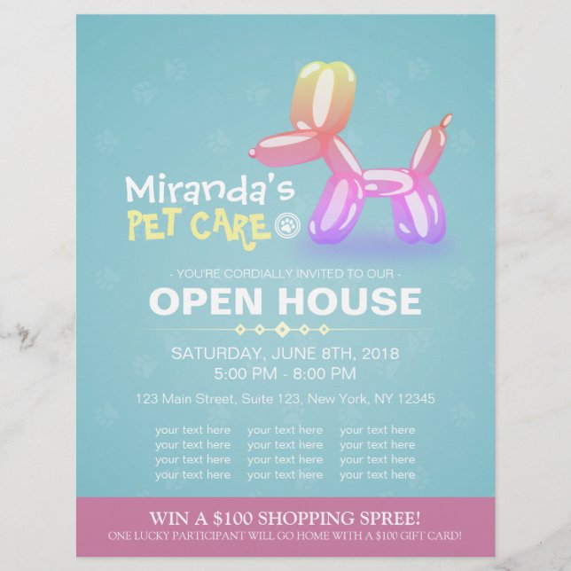 Prospectus 21,6 Cm X 24,94 Cm Animaux de compagnie Grooming Shop Animaux de comp (Devant)