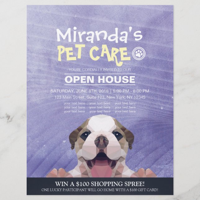 Prospectus 21,6 Cm X 24,94 Cm Animaux de compagnie Grooming Shop Animaux de comp (Devant)