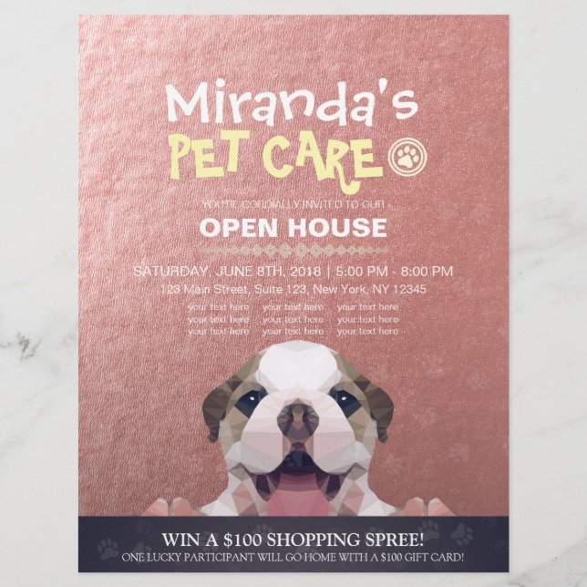 Prospectus 21,6 Cm X 24,94 Cm Animaux de compagnie Grooming Shop Animaux de comp (Devant)