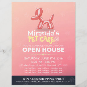 Prospectus 21,6 Cm X 24,94 Cm Animaux de compagnie Grooming Shop Open House Cute