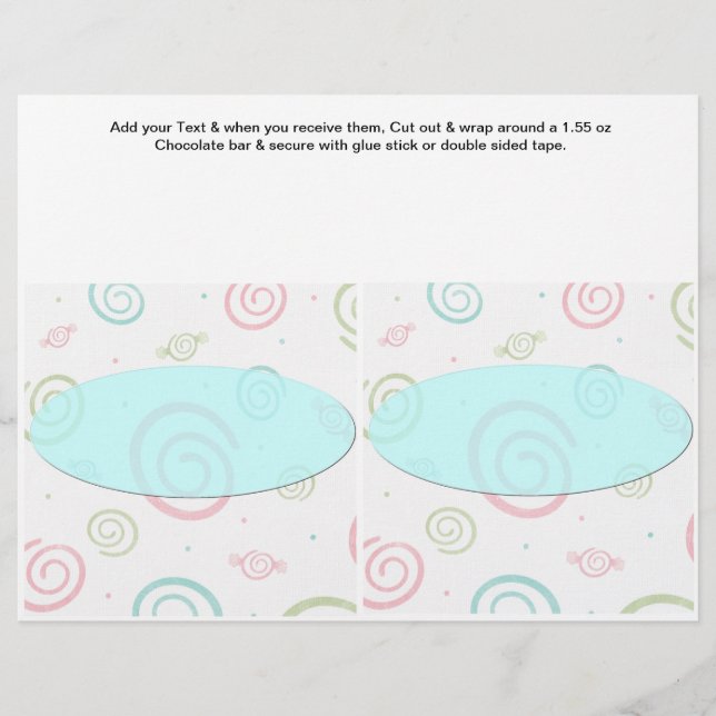 Prospectus 21,6 Cm X 24,94 Cm Anniversaire Custom Candy Bar Wrappers Party (Devant)