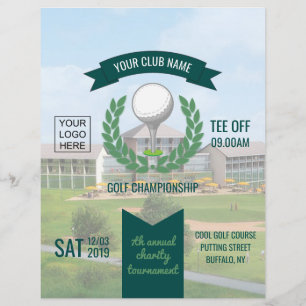 Prospectus 21,6 Cm X 24,94 Cm Annonce de tournoi de golf en club/entreprise