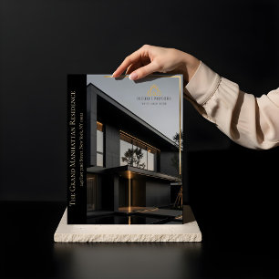 Prospectus 21,6 Cm X 24,94 Cm Annonce immobilière de luxe élégante avec photo de