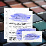 Prospectus 21,6 Cm X 24,94 Cm Aquarelle bleu brosse Artiste maquillage<br><div class="desc">Script Aquarelle Bleu Brosse Maquillage Artiste Publicité Flyers Par Le Magasin Carte de visite.</div>