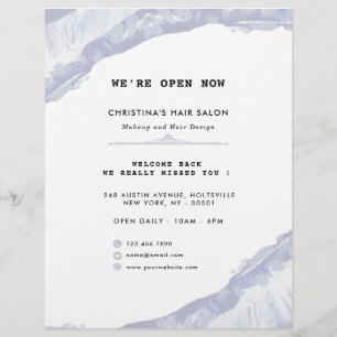 Prospectus 21,6 Cm X 24,94 Cm Aquarelle bleue Abstraite et minimaliste