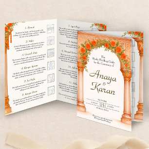 Prospectus 21,6 Cm X 24,94 Cm Arc de mariage indien Rose orange