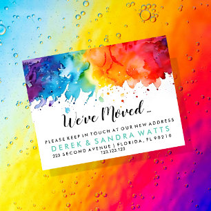 Prospectus 21,6 Cm X 24,94 Cm arc-en-ciel de couleur Changement d'adresse nous a
