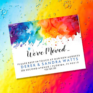 Prospectus 21,6 Cm X 24,94 Cm arc-en-ciel de couleur Changement d'adresse nous a