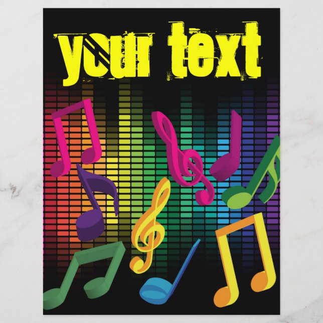 Prospectus 21,6 Cm X 24,94 Cm Arrière-plan de fête musicale (Devant)