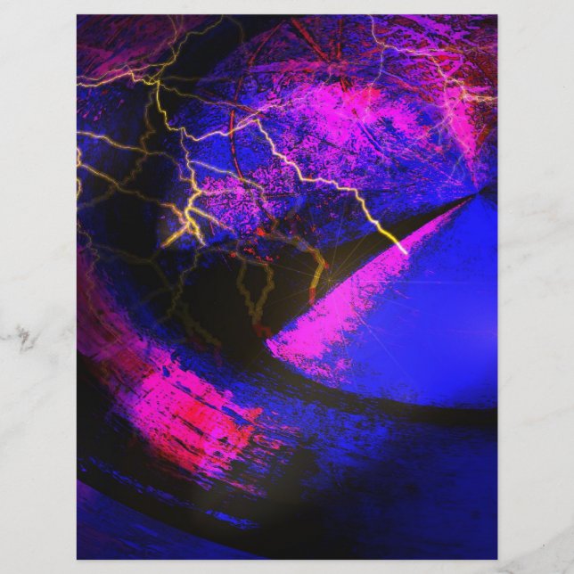 Prospectus 21,6 Cm X 24,94 Cm Art Abstrait numérique bleu (Devant)