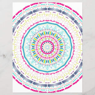 Prospectus 21,6 Cm X 24,94 Cm Art de mandala coloré vibrant