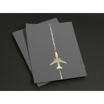Prospectus 21,6 Cm X 24,94 Cm Aviation minimale<br><div class="desc">Circulaire d'aviation minimaliste avec image vectorielle d'avion en or.</div>