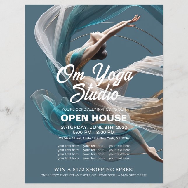 Prospectus 21,6 Cm X 24,94 Cm Avion Air Yoga Instructeur Pilates Fitness (Devant)