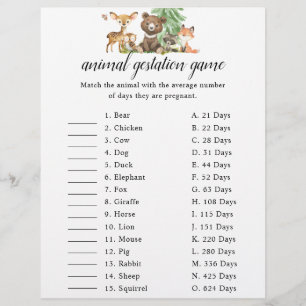 Prospectus 21,6 Cm X 24,94 Cm Baby shower de la manifestation des animaux de boi